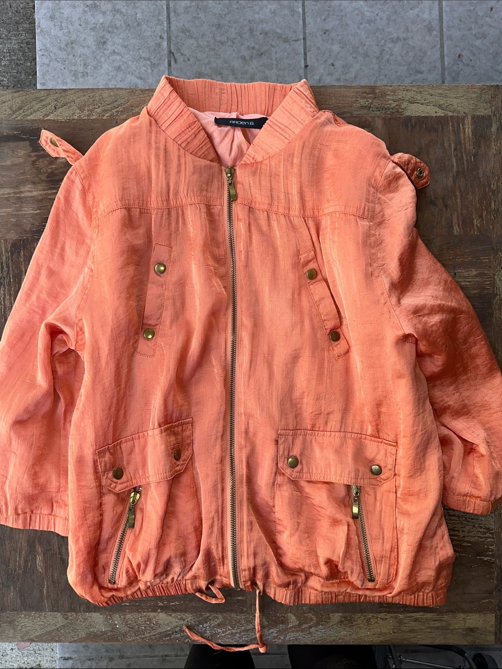 Arden B Coral Zip-Front Jacket Y2K